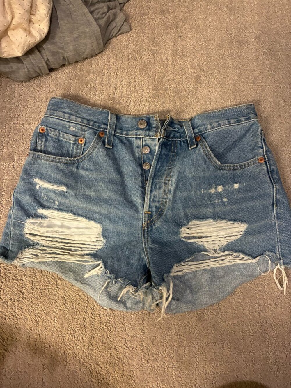 Levi’s 501 W28 Distressed Cutoff Denim Shorts High Rise